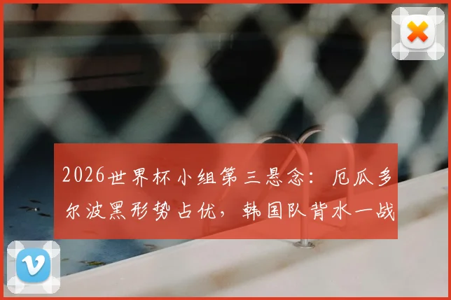 2026世界杯小组第三悬念:厄瓜多尔波黑形势占优,韩国队背水一战出线分析